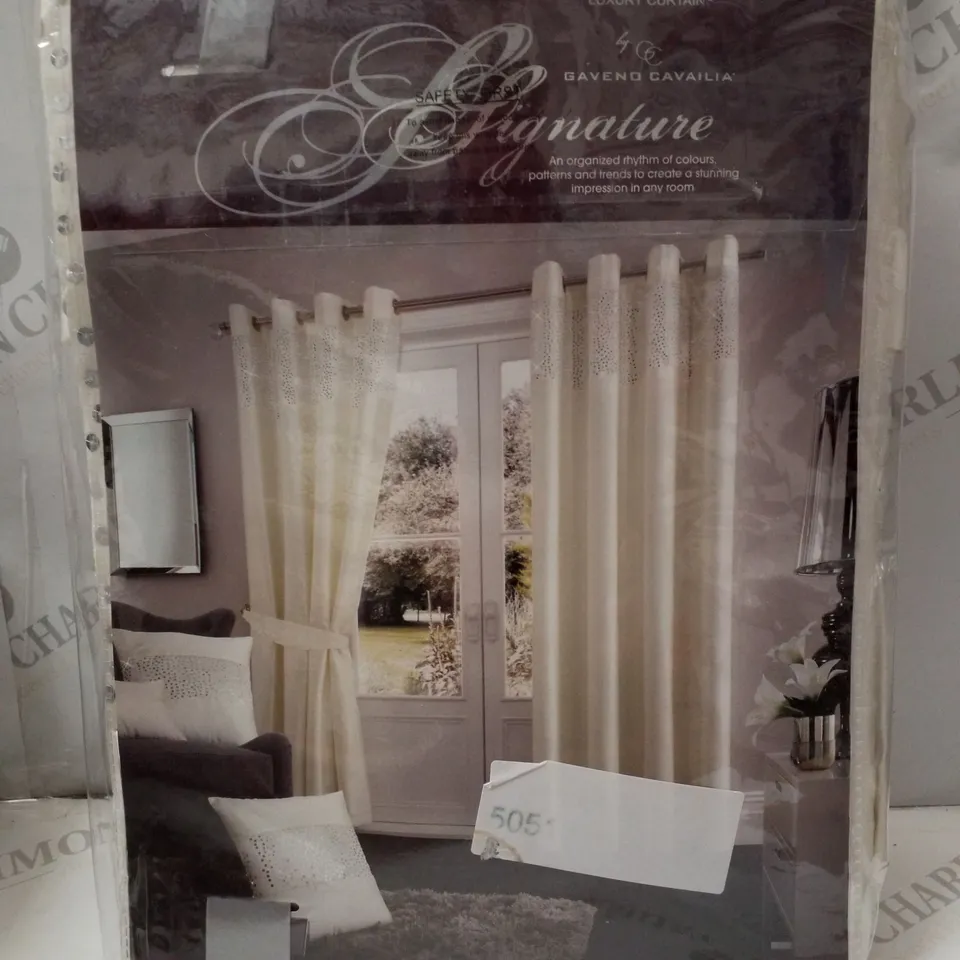 BRAND NEW GAVENO CAVAILIA SIGNATURE AVIV FULLY LINED CURTAINS 167×183CM - CREAM
