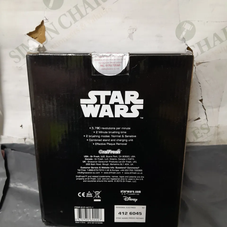 BOXED STARWARS PRO20 ROTARY TOOTHBRUSH 