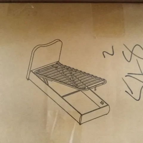 BOXED OTTOMAN BED FRAME//SINGLE - GREEN (2 BOXES)