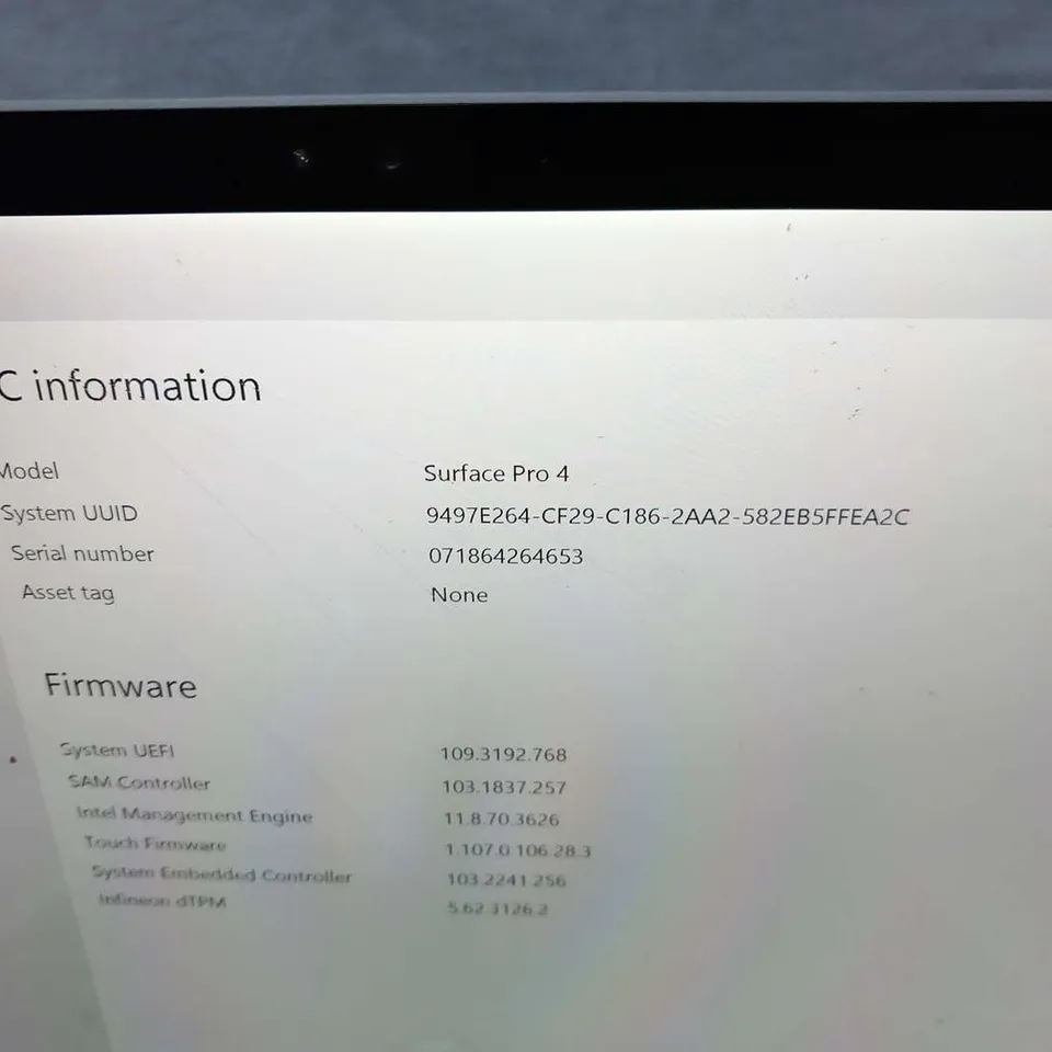 MICROSOFT SURFACE PRO 4 128GB