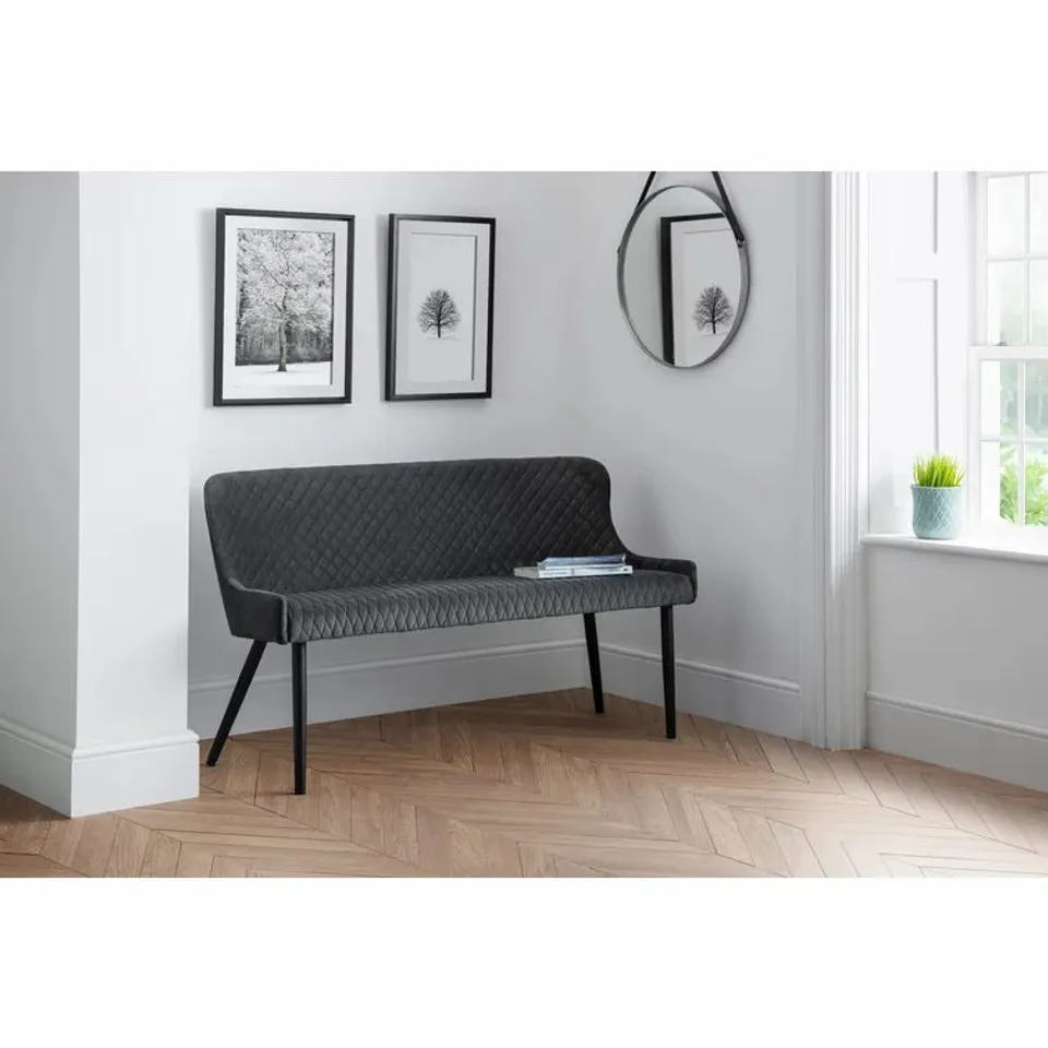 KELLS UPHOLSTERED BENCH UPHOLSTERY GREY