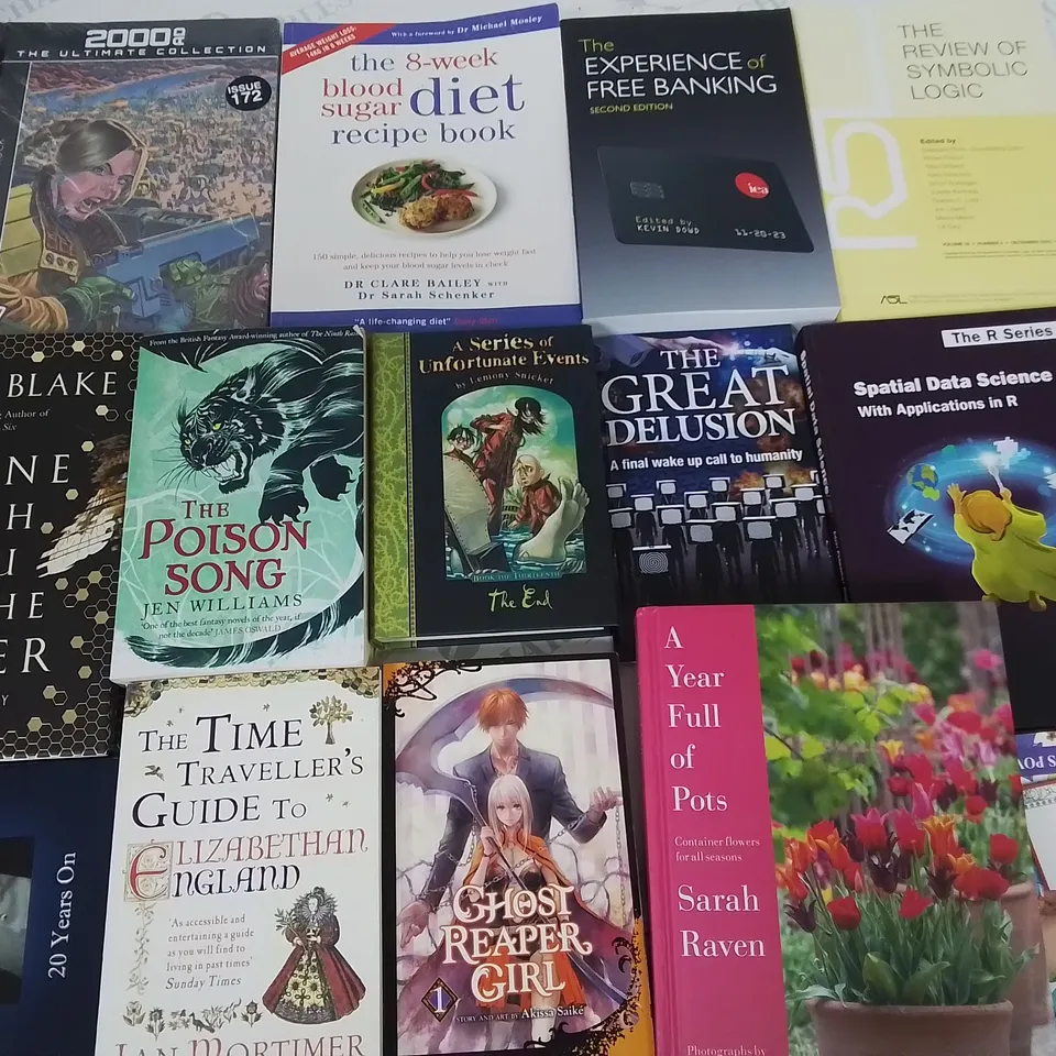 LARGE QUANTITY OF ASSORTED BOOKS TO INCLUDE NOVELS, COOKBOOKS, REFRENCE TEXTS AND KIDS BOOKS