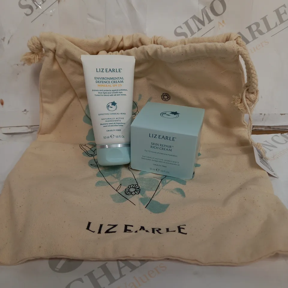 LIZ EARLE DEFENCE CREAM AND SKIN REPAIR RICH CREAM WITH BAG 