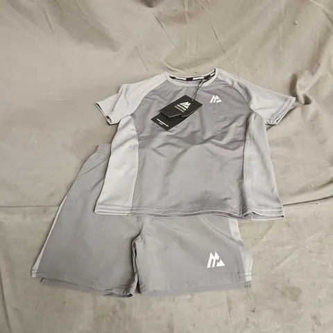 MONTIREX INFANT TSHIRT & SHORTS SET IN CEMENT GREY/PLATINUM GREY SIZE 4-5YRS