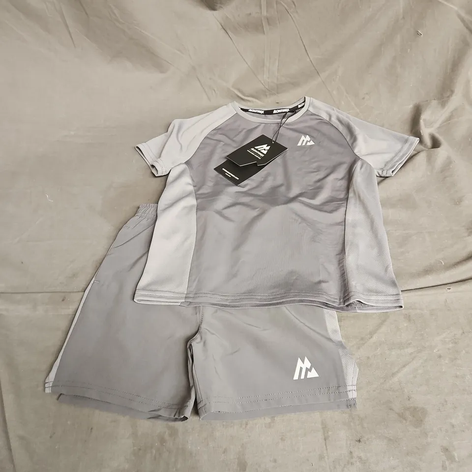 MONTIREX INFANT TSHIRT & SHORTS SET IN CEMENT GREY/PLATINUM GREY SIZE 4-5YRS