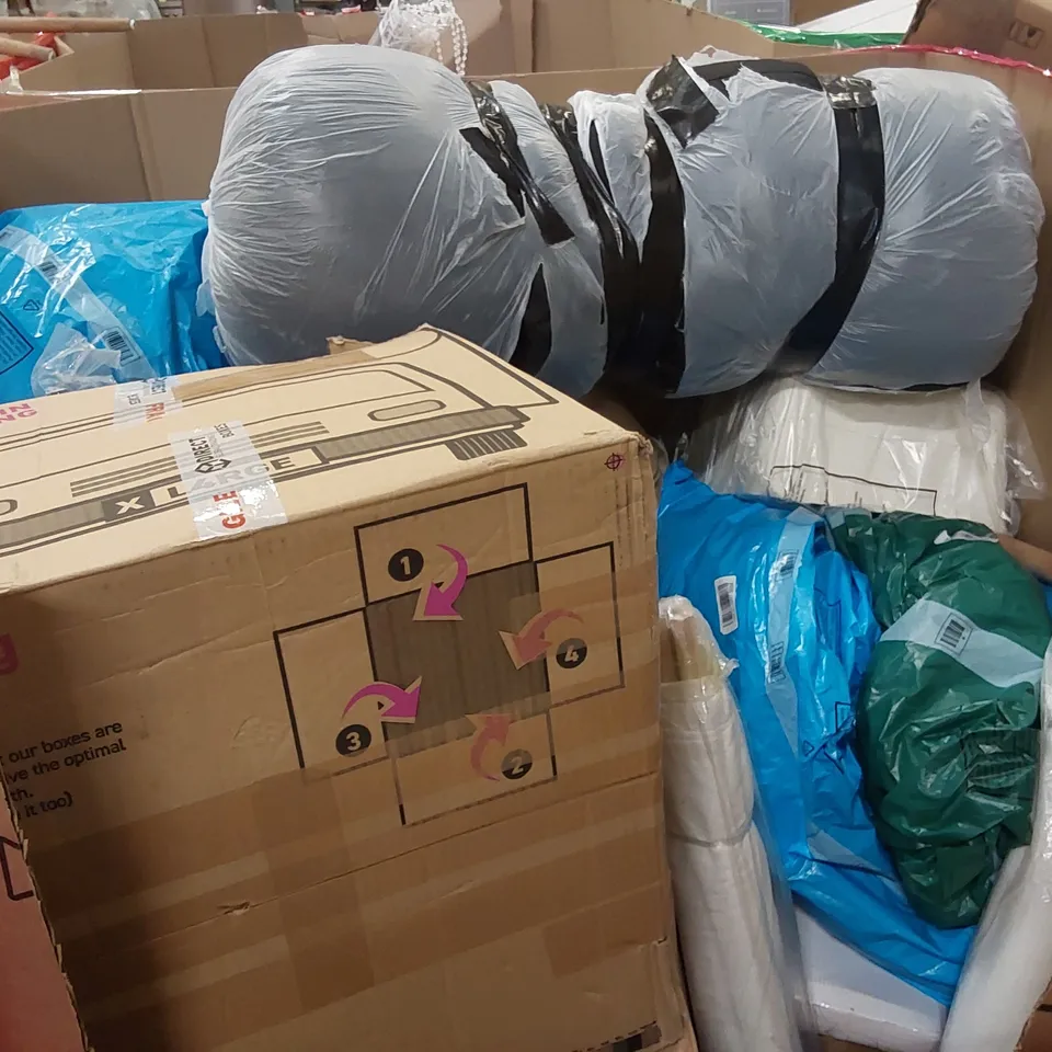 PALLET OF ASSORTED CONSUMER PRODUCTS TO INCLUDE: COOKER HOODS, AIR FRYER, DESK FAN, PAPER SHREDDER, HIKING STICK ECT