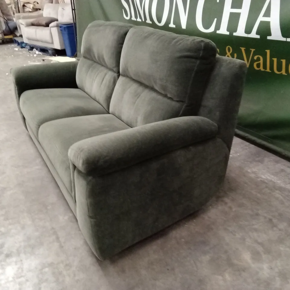 QUALITY DESIGNER ITALIAN MADE FLORENCE 3 SEATER FABRIC UPHOLSTERED SOFA - GREEN