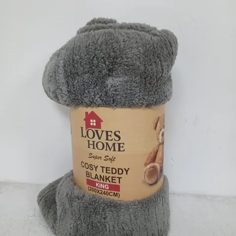 LOVES HOME COSY TEDDY BLANKET KING (200X240CM)