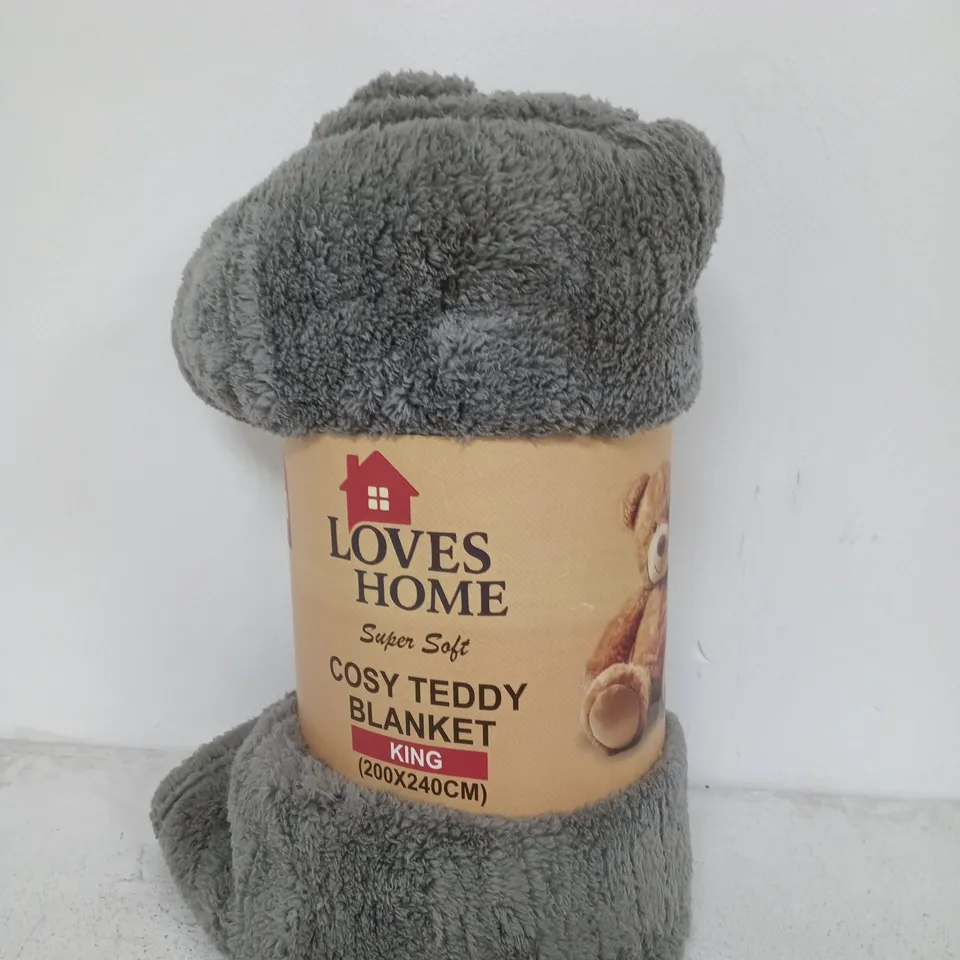 LOVES HOME COSY TEDDY BLANKET KING (200X240CM)