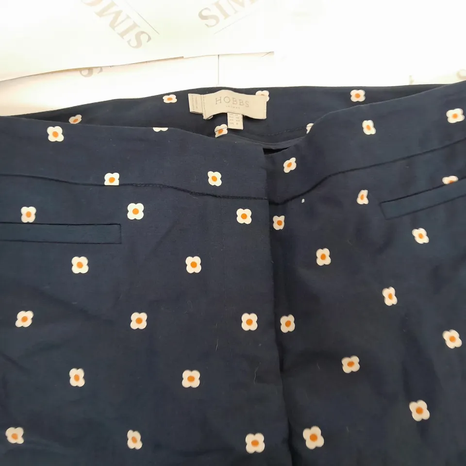 HOBBS BLUE FLORAL TROUSERS - UK 12