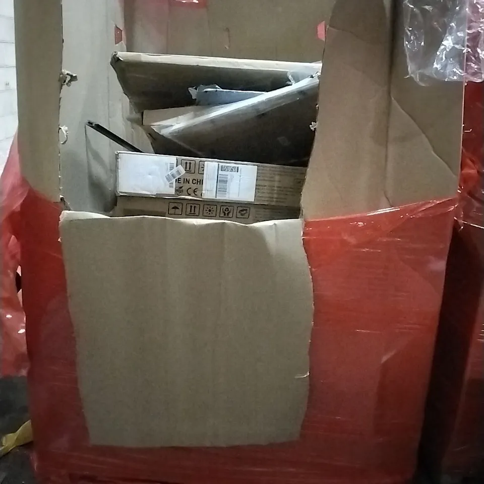 PALLET OF HOUSEHOLD ITEMS TO INCLUDE step ladder, walking vibration pad,kids scooter, skateboard and other assorted items....