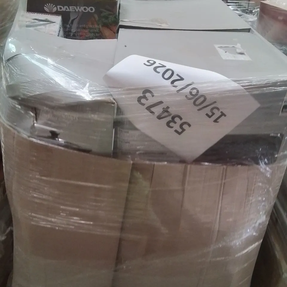 PALLET CONTAINING VARIOUS ELECTRICAL ITEMS AND HOUSEHOLD PRODUCTS TO INCLUDE:9L DUAL COOKING AIR FRYER,SLOW COOKER,STEAMER