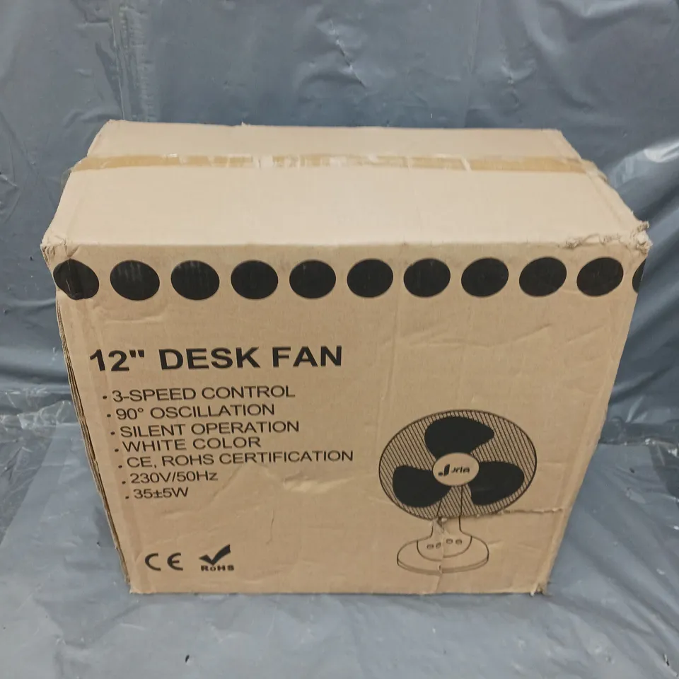 BOXED 12" DESK FAN