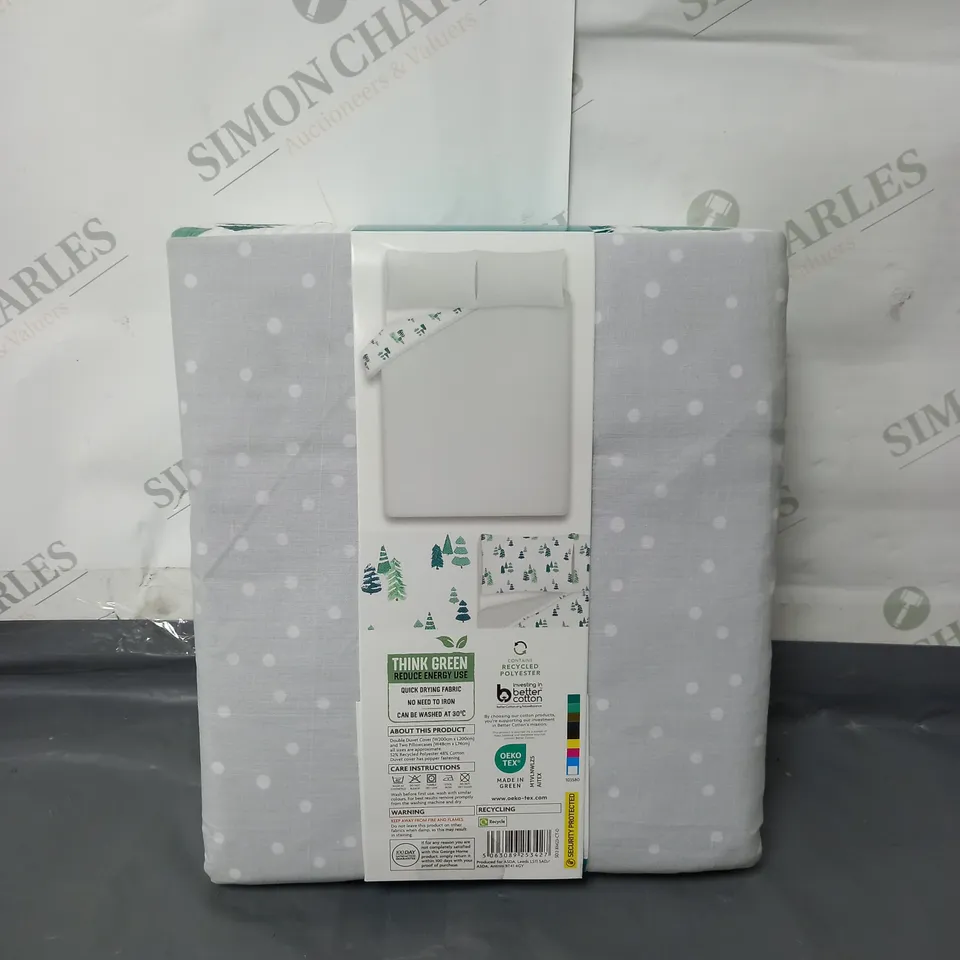 CHRISTMAS BY GEORGE HOME WAFFLE DOUBLE DUVET SET