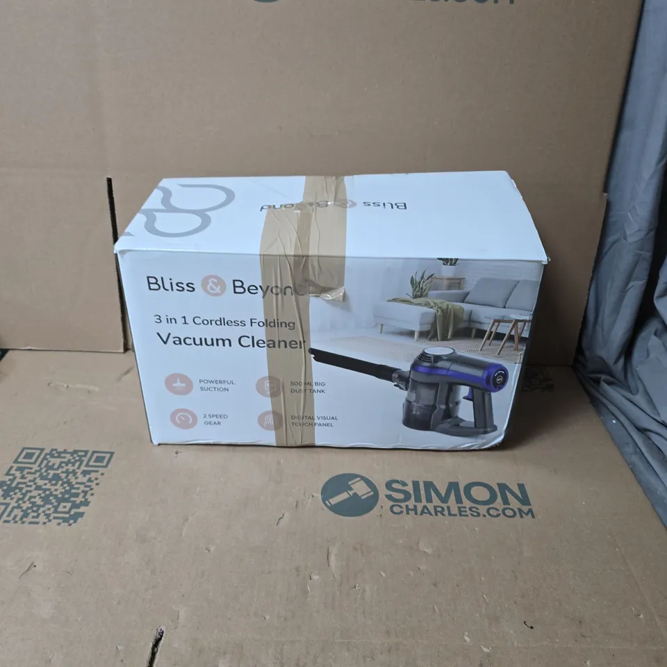 BLISS & BEYOND 3-IN-1 CORDLESS FOLDING VACUUM CLEANER (BOXED)