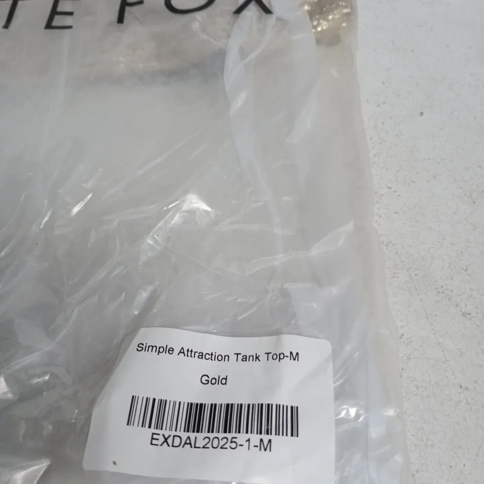 WHITE FOX SIMPLE ATTRACTION TANK TOP - GOLD, SIZE M