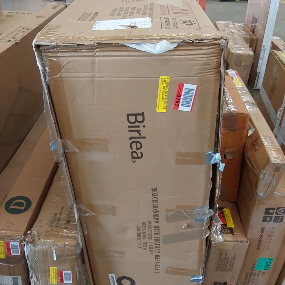 BOXED OTTO SOFA BED - GREY (INCOMPLETE, BOX 1 OF 2 ONLY)