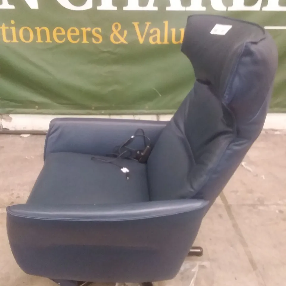 QUALITY ITALIAN DESIGNER VOLTAIRE CHAIR RX POWER OCEAN BLUE LEATHER