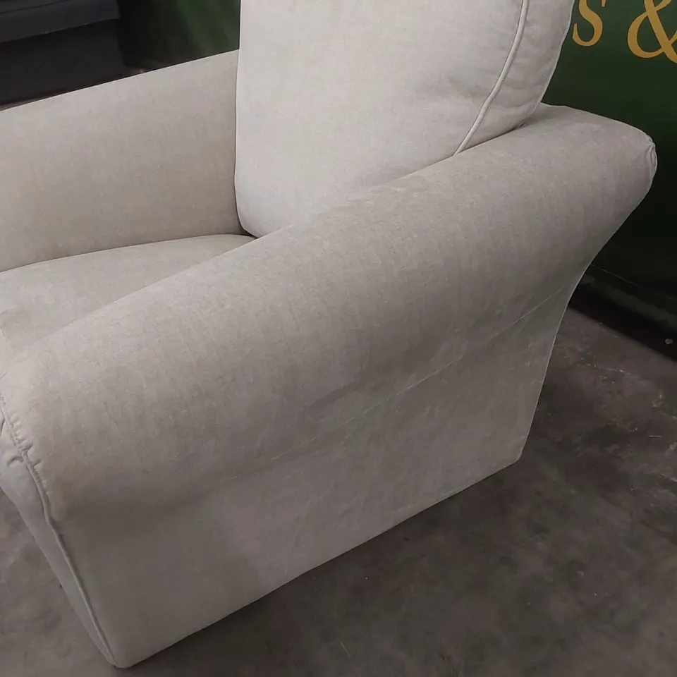 DESIGNER SOFT FABRIC UPHOLSTERED ARMCHAIR 