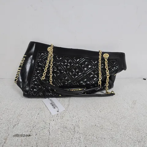 LOVE MOSCHINO BLACK QUILTED BAG TAGGED