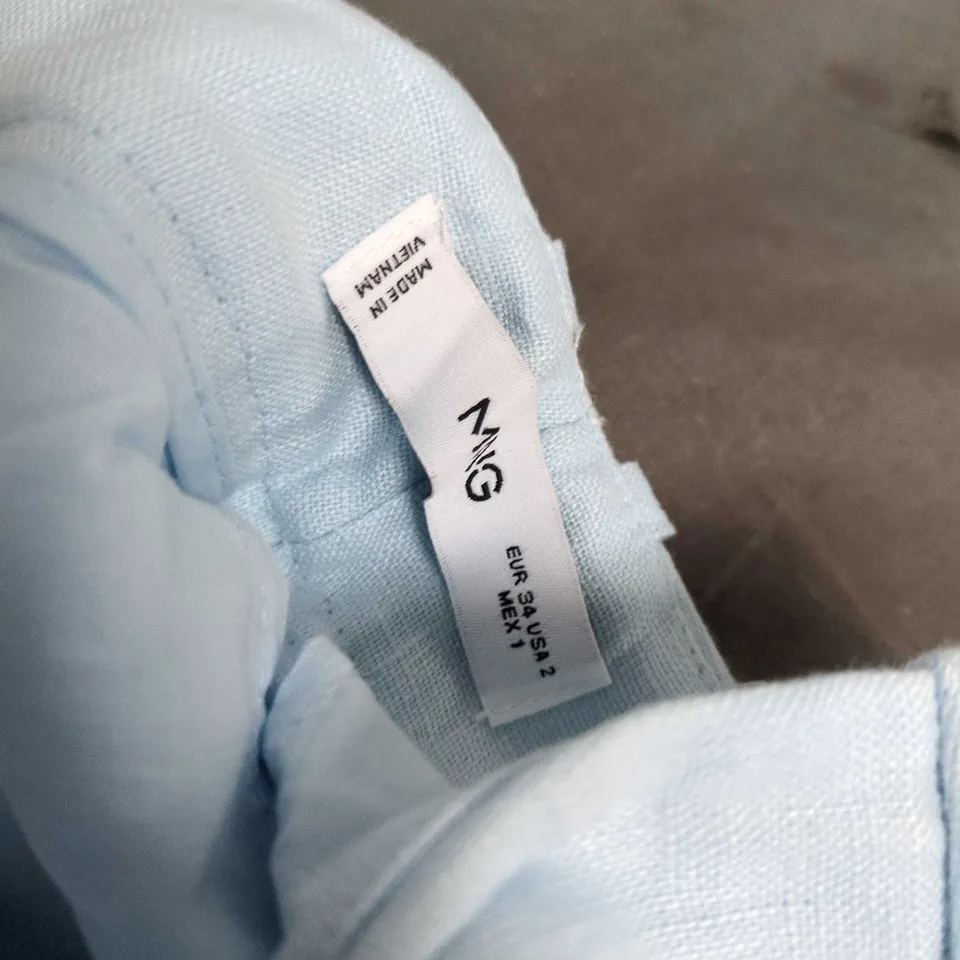 WOMEN'S LIGHT BLUE LINEN TROUSERS – UK 6 (EU 34)MNG