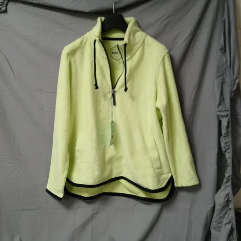 WEIRD FISH WOMEN'S FLEECE ZIP HOODIE – PALE YELLOW, UK 14