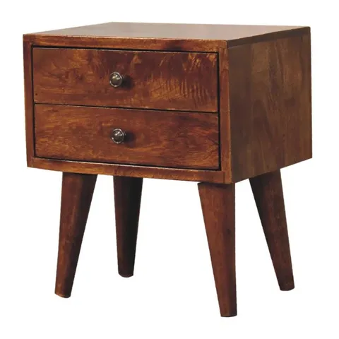 BOXED CHAPMANVILLE SOLID WOOD BEDSIDE TABLE - CHESTNUT (1 BOX)