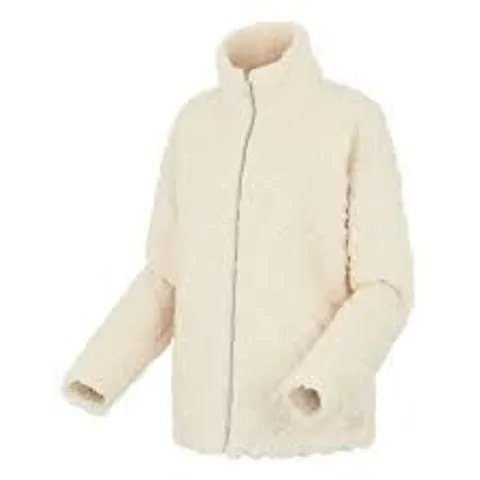 REGATTA WOMENS ALAIYA CABLE KNIT CHUNKY FULL ZIP FLEECE LIGHT VANILLA - SIZE 18