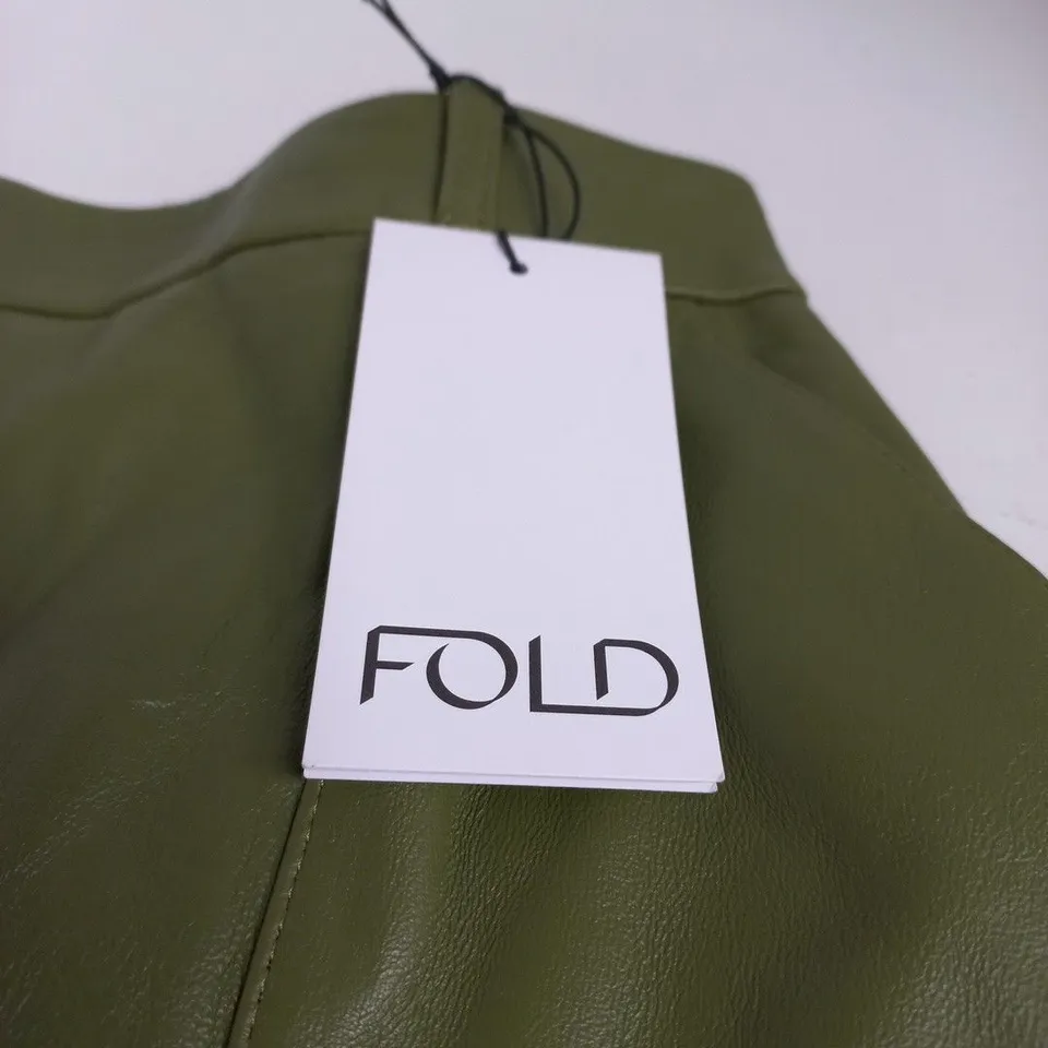 FOLD OLIVE SKIRT – UK 12 (US 8)