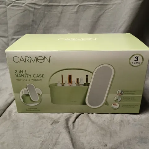 BOXED AND SEALED CARMEN 2 IN 1 VANITY CASE WITH LED MIRROR