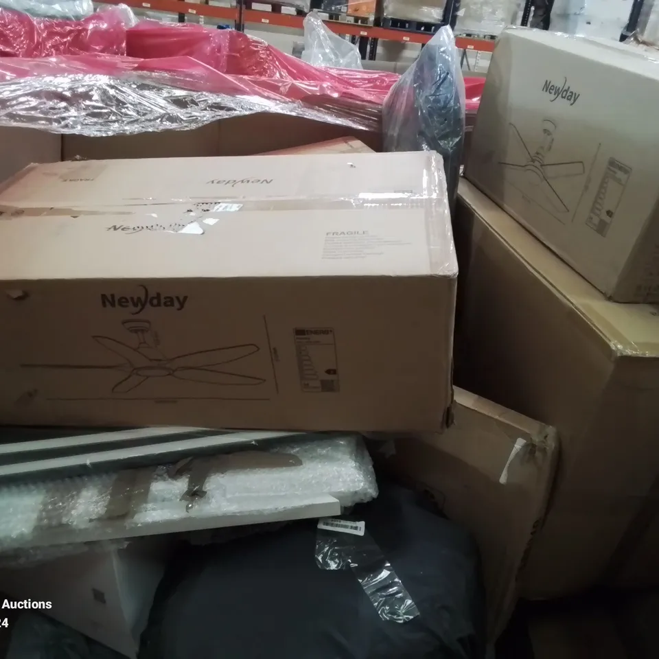 PALLET CONTAINING VARIOUS BOXED ITEMS TO INCLUDE CELLING FANS, AIR COOLER ETC.