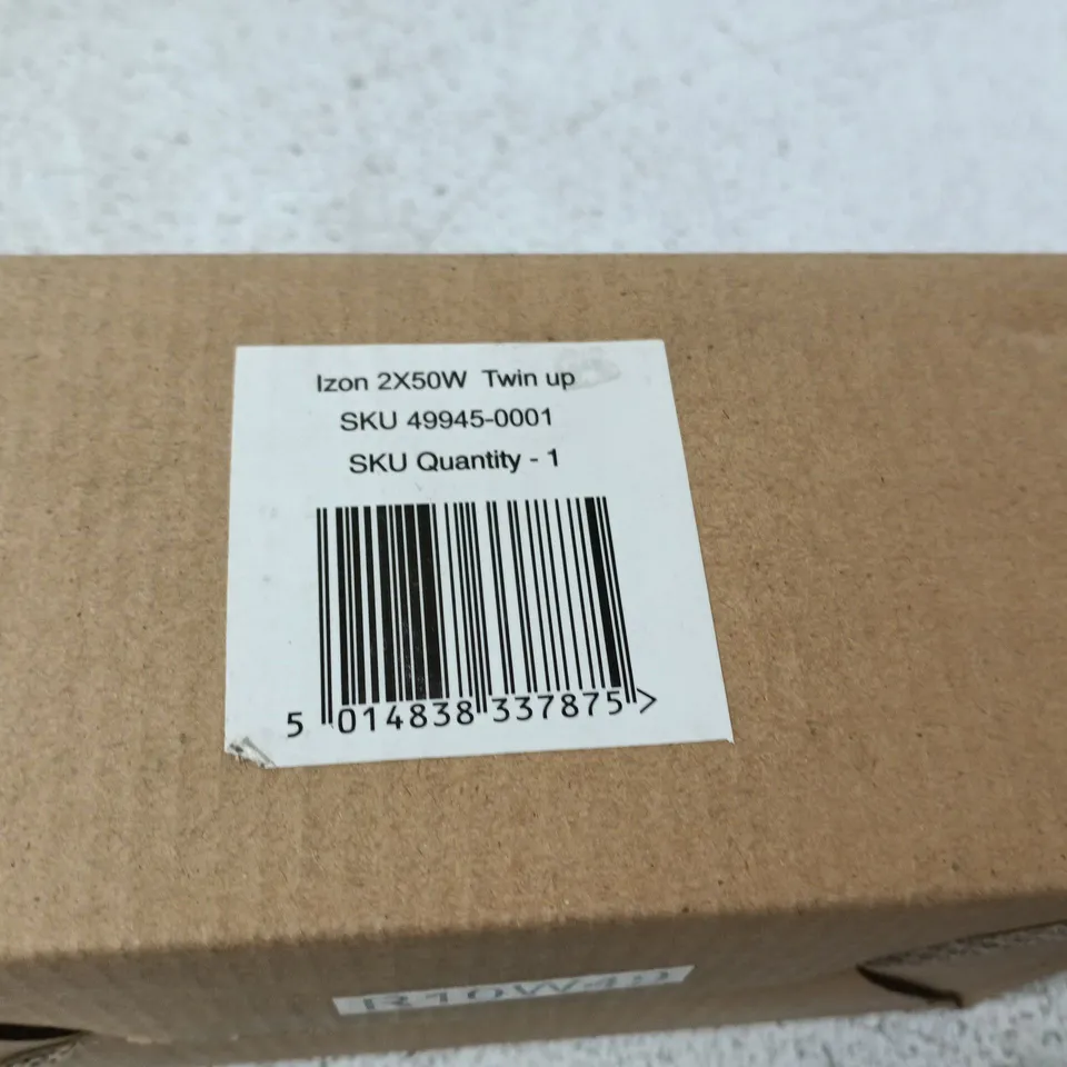 BOX OF APPROXIMATELY 25 X IZON 2X50W TWIN UP LIGHTING KIT 