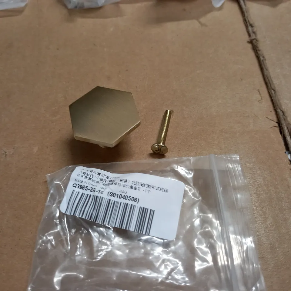lot of 20 brass effect hexagon drawer knobs