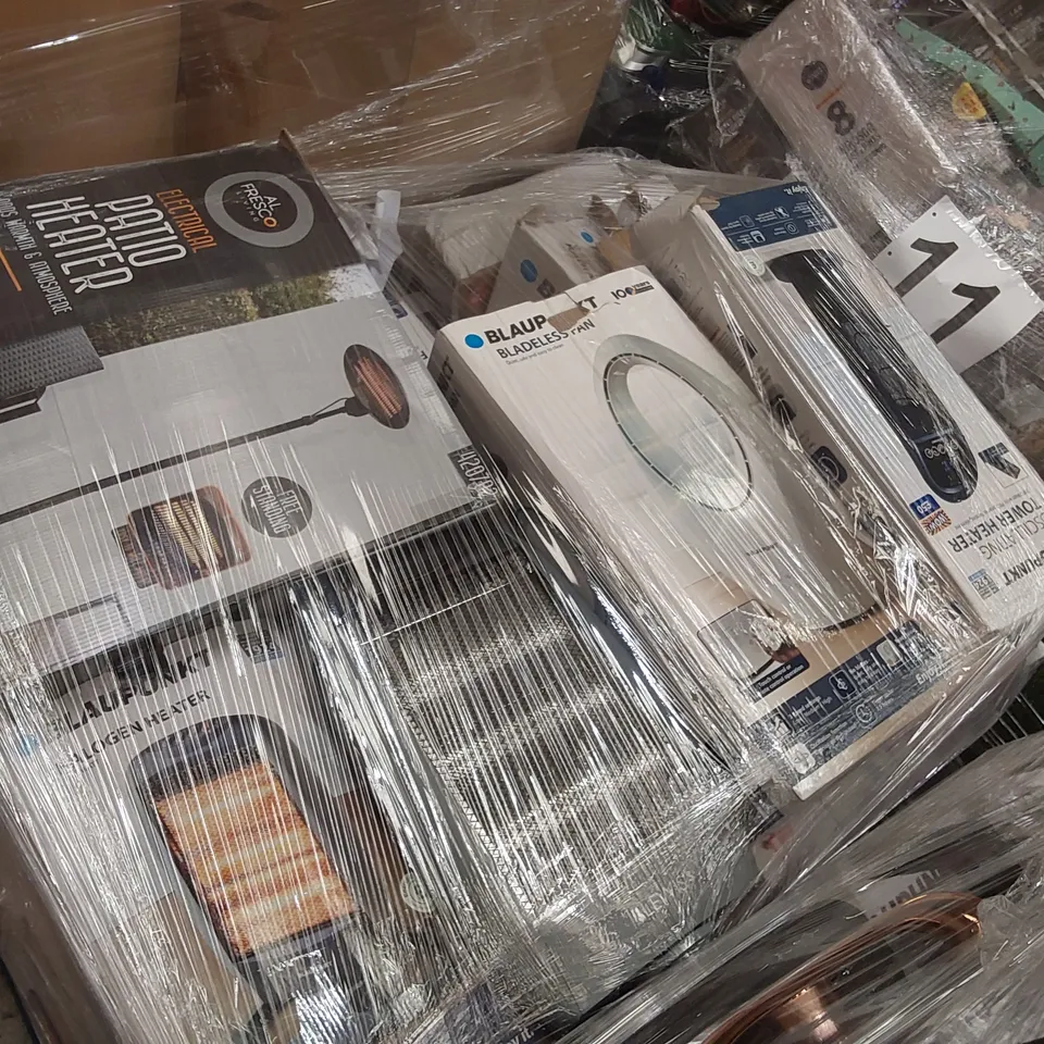 PALLET CONTAINING A LARGE ASSORTMENT OF UNCHECKED ELECTRICAL HEATERS 