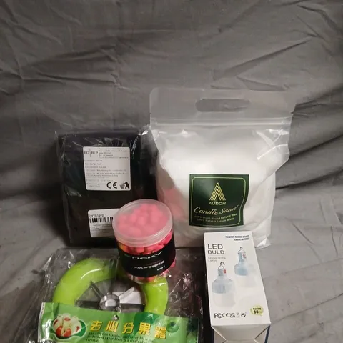 APPROXIMATEY 15 HOUSEHOLD ITEMS TO INCLUDE STICKY WAFTERS, CANDLE SAND AND AN APPLE CORER