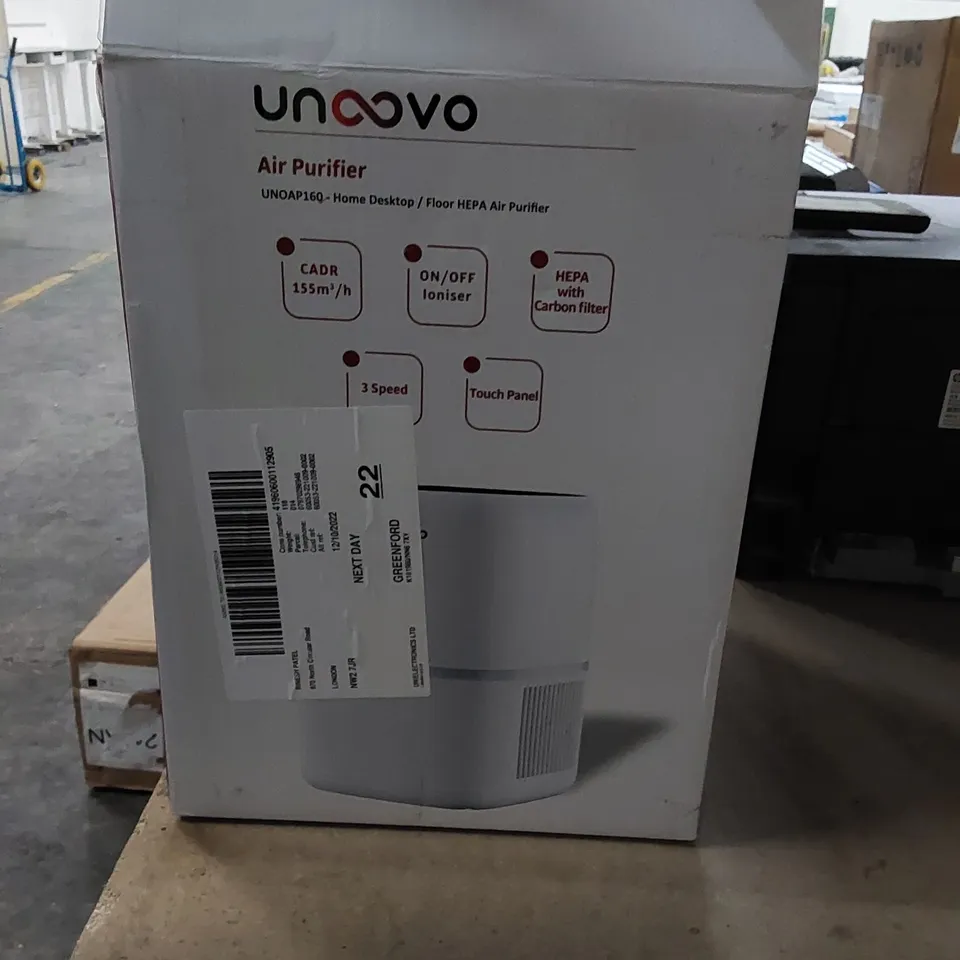 BOXED UNOAP160 HOME HEPA AIR PURIFIER 