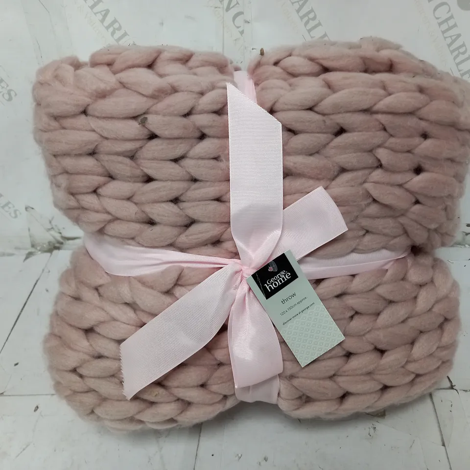 120x150cm THROW IN PINK/BROWN