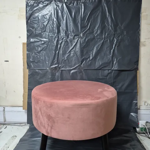 MY HOME STORIES FOOTSTOOL WITH GOLD TIPPED LEGS IN BLUSH