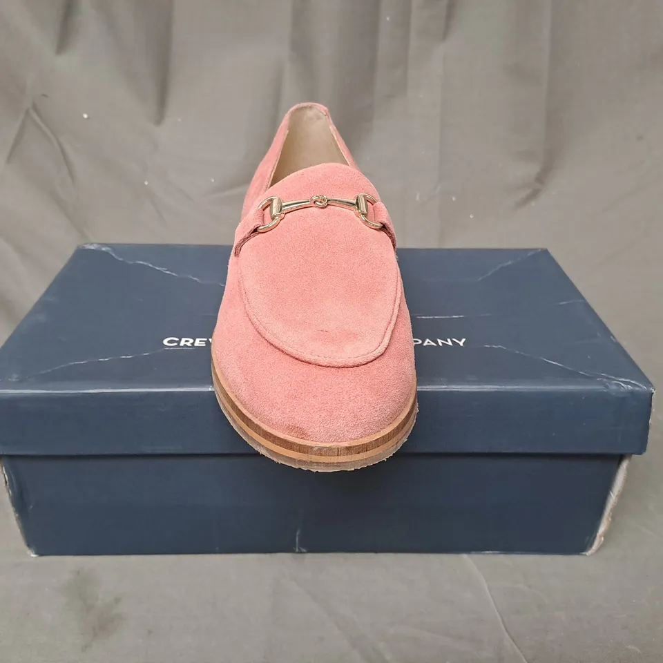 BOXED PAIR OF CREW CLOTHING COMPANY SNAFFLE LOAFERS IN PINK EU SIZE 40