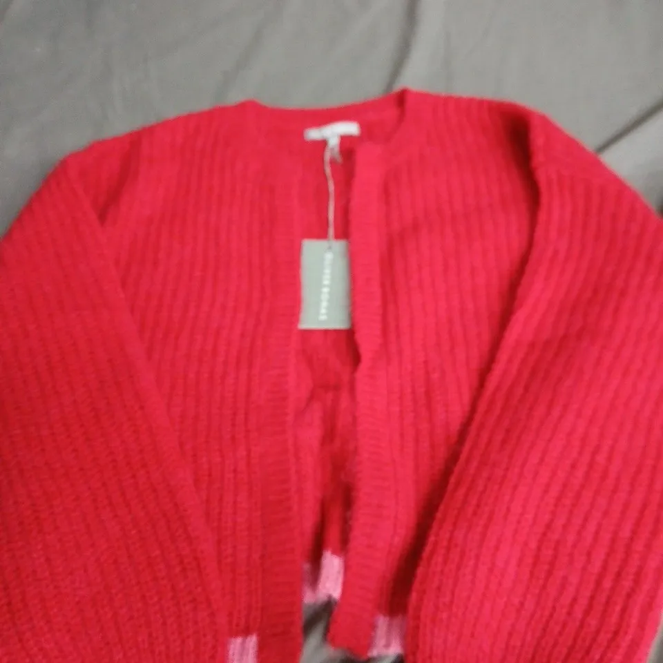 OLIVER BONAS WOMEN'S KNITTED CARDIGAN – RED, UK 8
