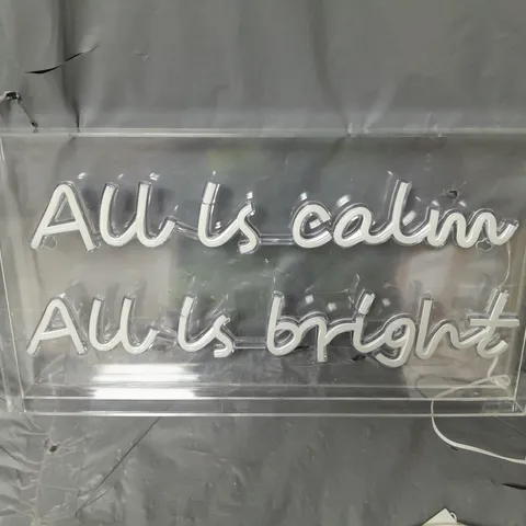ALL IS CALM AND BRIGHT LIGHT CHRISTMAS DECORATION