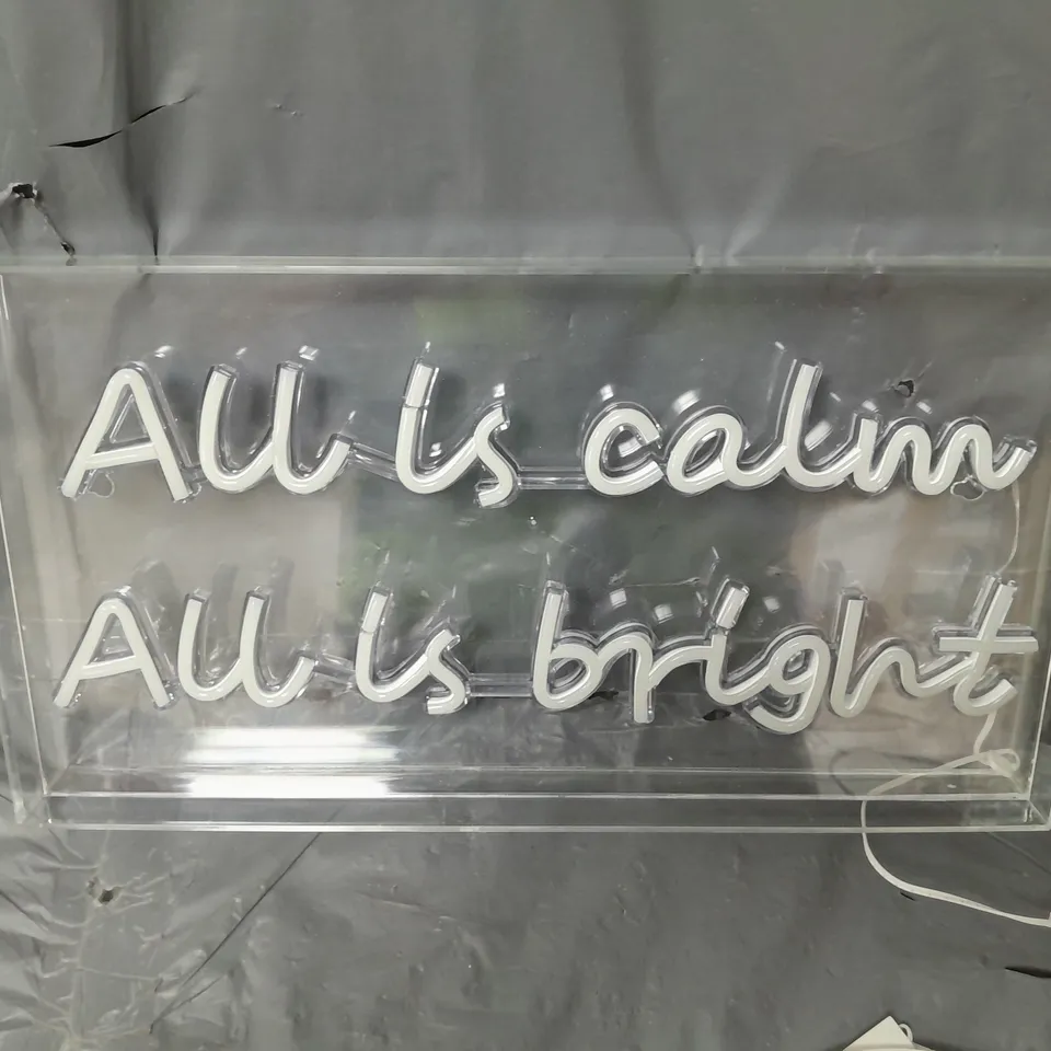 ALL IS CALM AND BRIGHT LIGHT CHRISTMAS DECORATION RRP £30