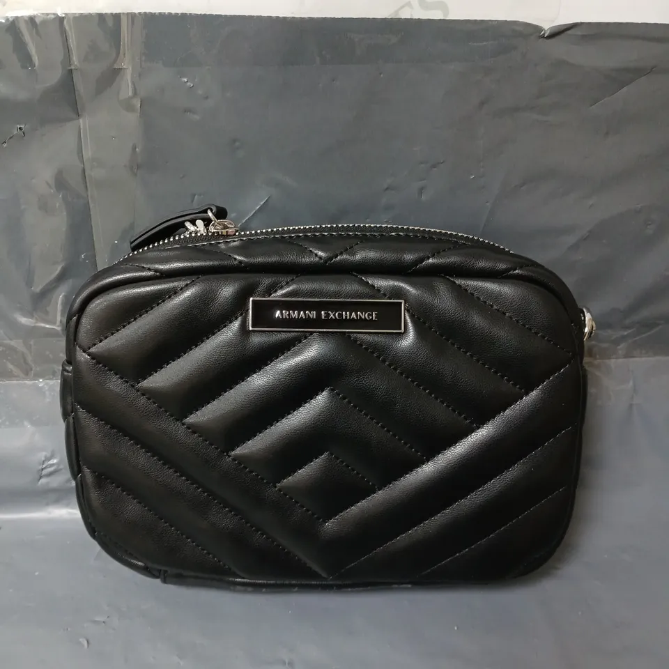 ARMANI EXCHANGE QUILTED CROSSBODY BAG IN BLACK