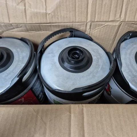 3  EMPTY BUDWEISER AND STELLA AND BREWDOG LARGER 6L KEGS	