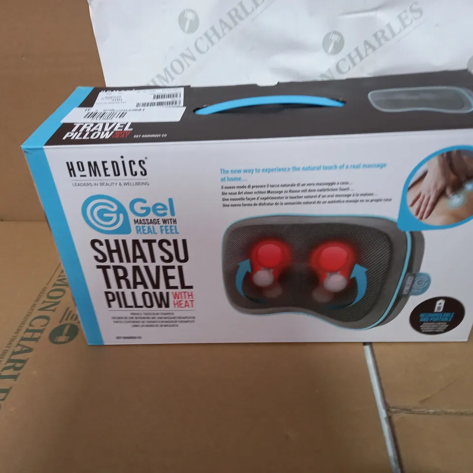BOXED HOMEDICS SHIATSU TRAVEL PILLOW WITH HEAT GST-550HRQVI-EU