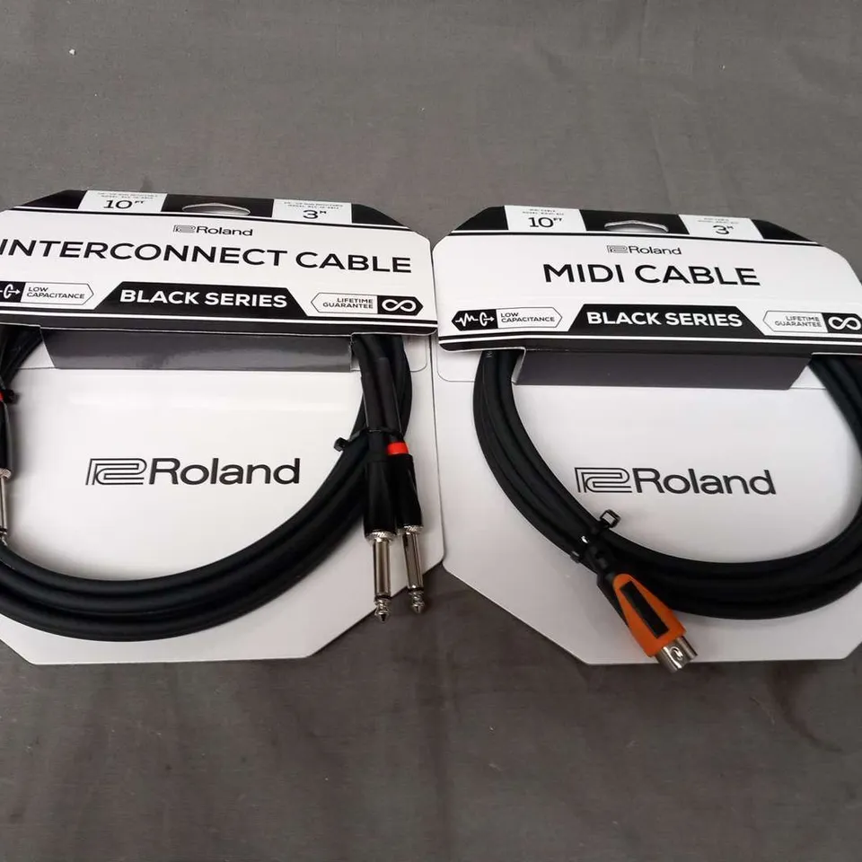 FOUR ROLAND INTERCONNECT CABLES BLACK SERIES AND FOUR ROLAND MIDI SERIES BLACK SERIES