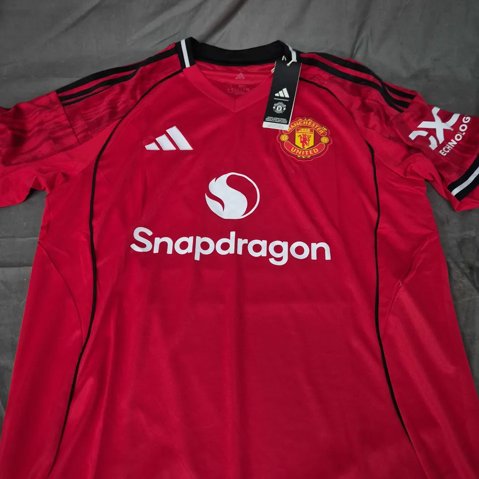 Manchester United FC Home Jersey – Adidas – Snapdragon sponsor – UK L