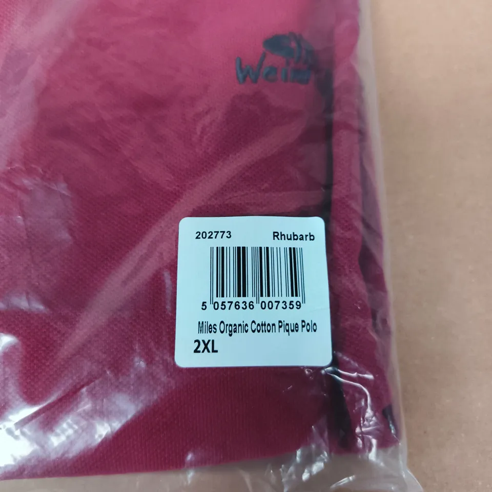 WEIRD FISH MILES ORGANIC COTTON PIQUE POLO SHIRT – RHUBARB, 2XL