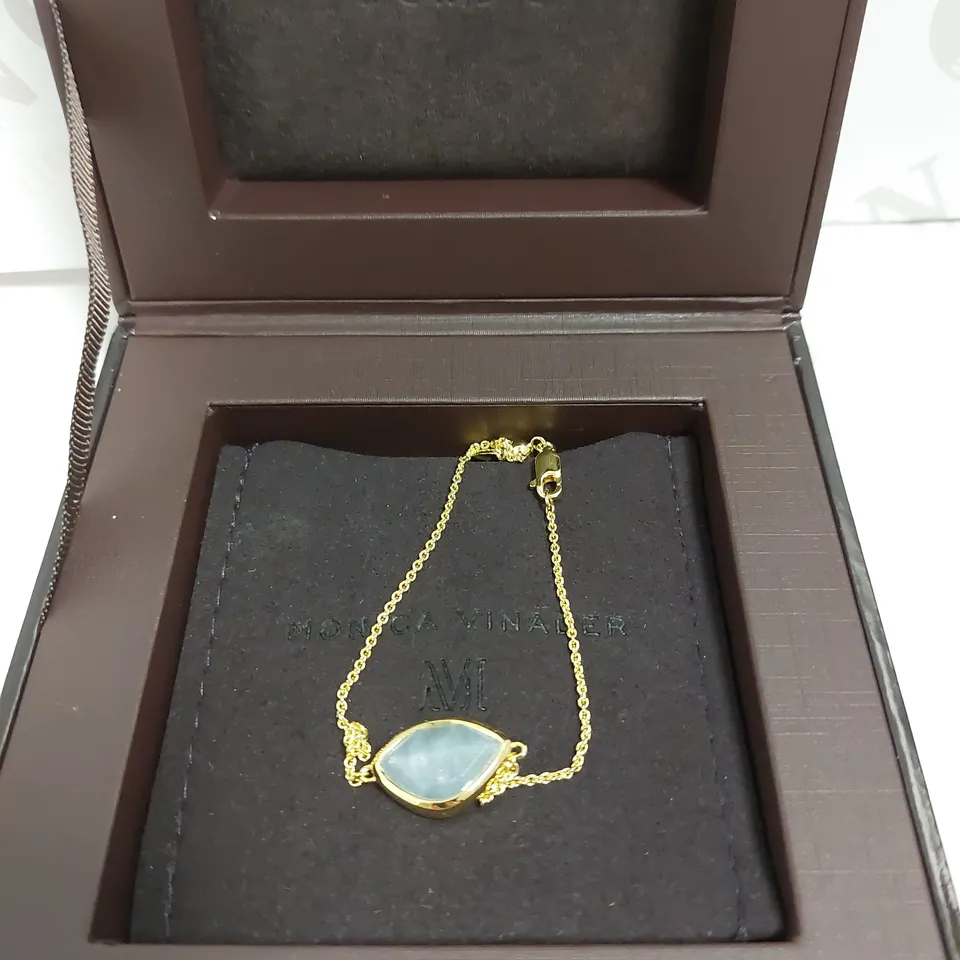 BOXED MONICA VINADER GOLD EFFECT BRACELET WITH STONE DETAIL