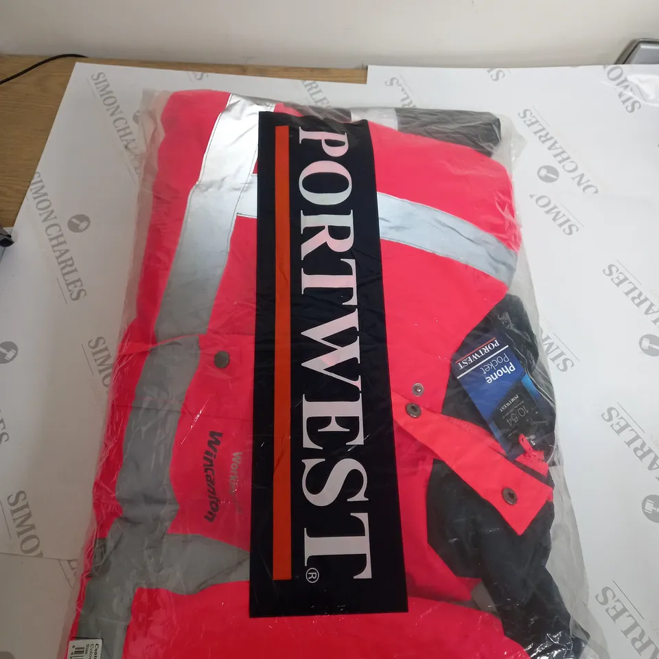 PORTWEST CONTRAST TRAFFIC JACKET SIZE L